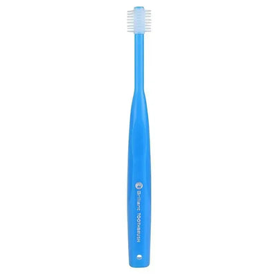 Brilliant Baby Toothbrush in blue, designed for infants, featuring a soft-bristled head for gentle cleaning.