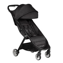 City Tour 2 single stroller by Baby Jogger in pitch black, featuring a canopy, adjustable seat, and compact design.