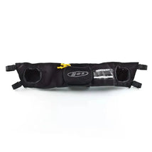 Black handlebar console for Britax BOB Duallie strollers, featuring cup holders and a storage pouch.