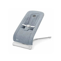 Chicco E-Motion Auto-Glider & Bouncer in grey with a quilted design and safety harness.