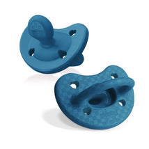 Chicco Physioforma Luxe pacifiers, ocean blue, in a 2-pack for ages 16-24 months, featuring a soft silicone nipple.