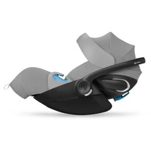 Cybex Cloud G Pro Comfort Extend Infant Car Seat in Stone Grey with adjustable handle and safety features.