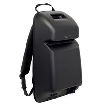 Doona X Pack & Go Basket in black, featuring a sleek, modern design and adjustable shoulder strap for easy transport.
