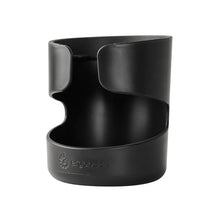 Ergobaby Metro 3 cupholder, a black plastic accessory designed to hold drinks securely.