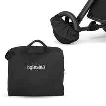 Inglesina Quid³ stroller carry bag, featuring a black exterior with a top handle and zipper closure.