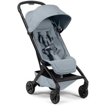 Lightweight compact stroller in Pebble Grey with a sun canopy, five-point harness, and a spacious seat.