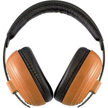 Kidco Whispears headphones in orange and black, designed for noise reduction and child safety.
