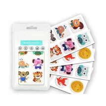 Macrobaby mosquito repeller patches featuring colorful animal designs in a resealable pouch.