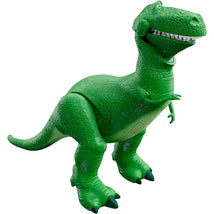 Large green Rex dinosaur figure from Pixar, featuring textured skin and a friendly expression.