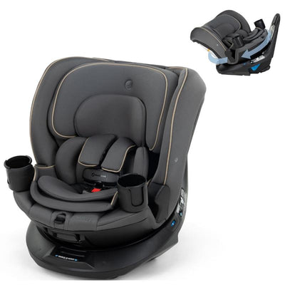 Maxi-Cosi Andi 360 Rotating All-in-One Convertible Car Seat in Escargot, featuring a padded design and cup holders.