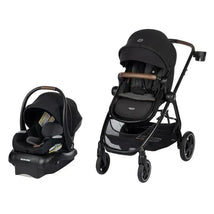 Maxi-Cosi Zelia2 Luxe 5-in-1 Modular Travel System in New Hope Black, featuring a stroller and infant car seat.