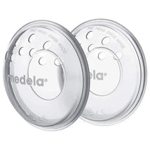 Medela SoftShells Breast Shells in clear plastic, designed for comfort and protection during breastfeeding.