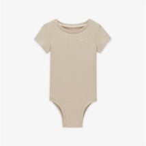 Nike Readyset Bodysuit in Birch Heather color, featuring a short-sleeve design and a textured fabric.