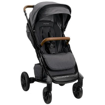 Nuna TAVO™ next stroller in granite color features a comfortable seat, a large canopy, and smooth-rolling wheels.