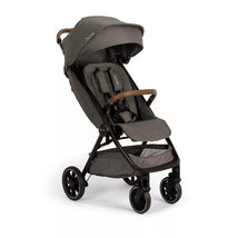 Nuna TRVL™ lx stroller in granite, featuring a compact design, adjustable canopy, and leatherette handle.