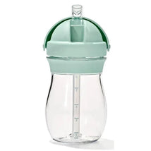 9 oz Tot Transitions Straw Cup in opal with a transparent body and measuring markings, designed for toddlers.