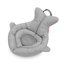 Grey Moby Softspot Sink Bather featuring a plush design with a mesh center, ideal for bathing infants.