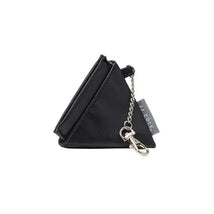 Black triangular pacifier holder from Tomy featuring a zipper and keychain attachment.