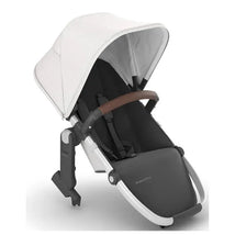 Uppababy RumbleSeat V2+ in Bryce color, featuring a white canopy, brown handlebar, and adjustable seat for toddlers.