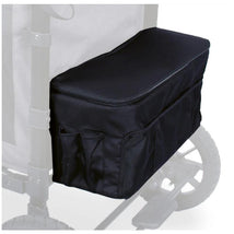 Black fabric rear basket replacement for the Wonderfold W4lux stroller, featuring a padded top and multiple pockets.