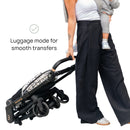 Compact stroller in luggage mode for easy travel with baby