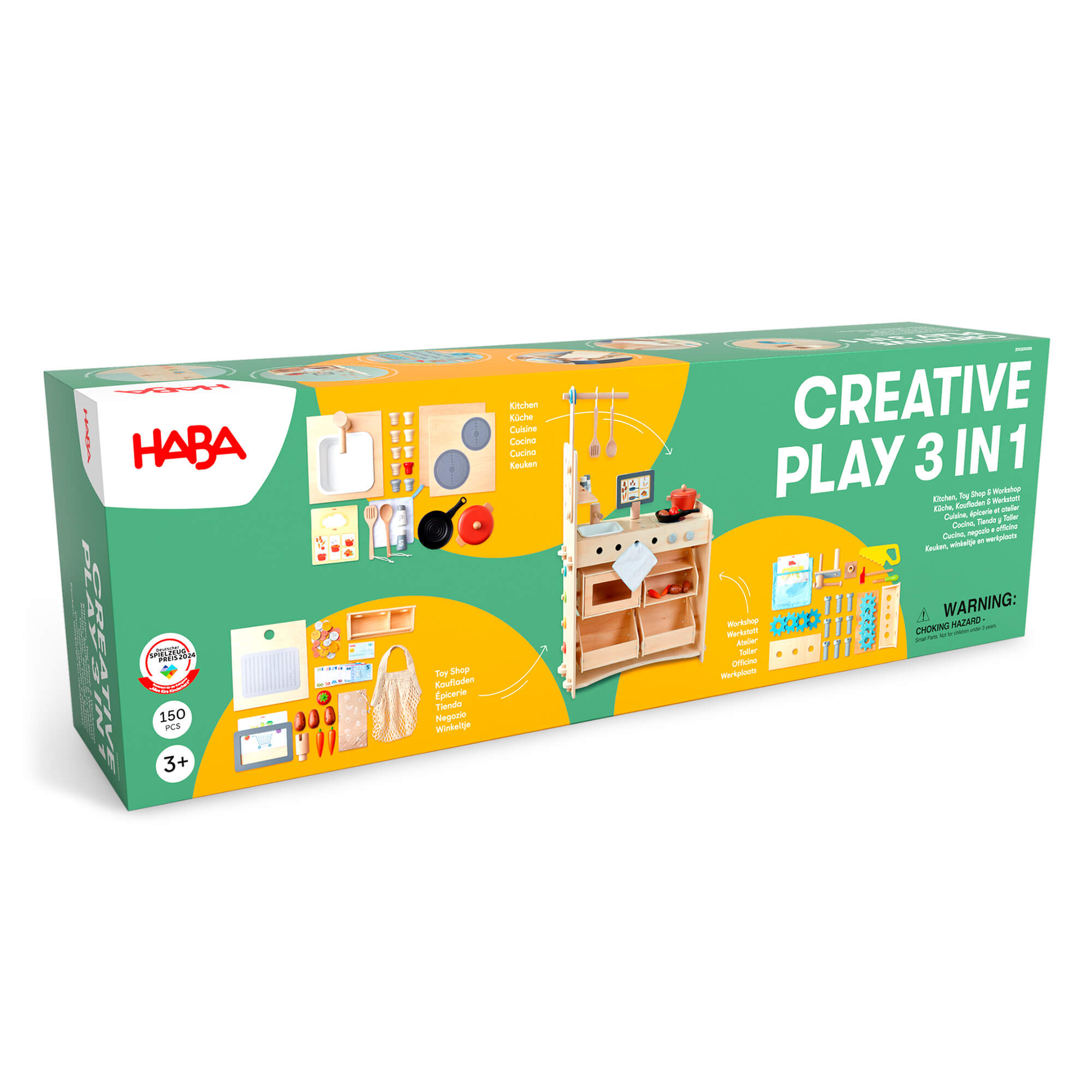 Creative Play 3 in 1 – Play Kitchen, Store & Workshop