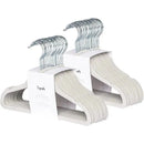 15-pack of gray baby velvet hangers by 3 Sprouts, featuring a contoured design for slip-resistant hanging.