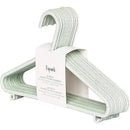 15-pack of speckled green baby wheat straw hangers from 3 Sprouts, designed for lightweight clothing.