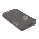 Grey bassinet sheet with a geometric pattern, designed for the 4 Moms Mamaroo Sleep bassinet.