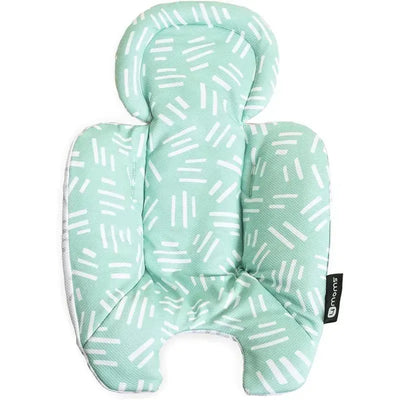 Reversible newborn insert in mint green with white pattern, designed for comfort in baby carriers.