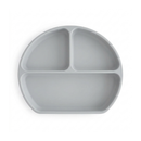 Primo Passi silicone suction baby plate with three compartments in senior grey