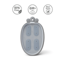 Primo Passi silicone carrot food feeder in senior grey with BPA-free and non-toxic labels