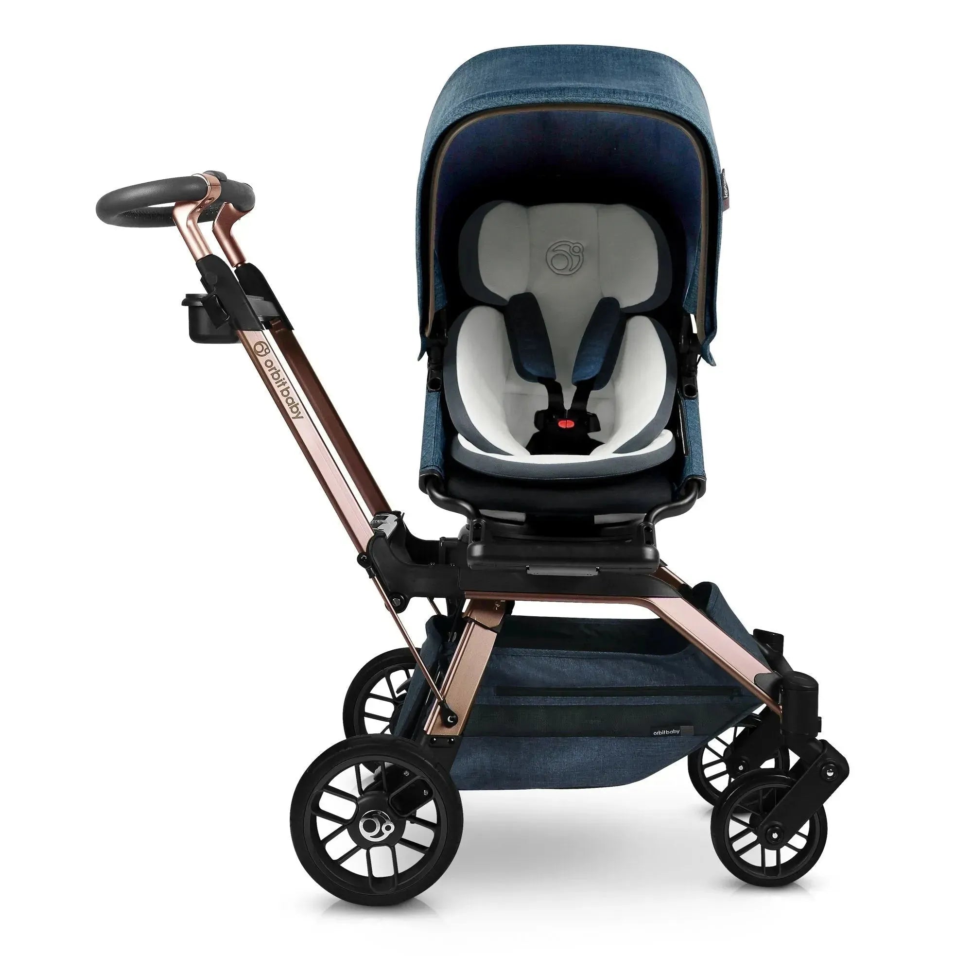 Orbit Baby G5 Stroller in Melange Navy with Rose Gold frame