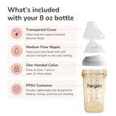 Hegen PPSU Anti-Colic Baby Bottle - 3 to 6 Months - 240ml/8oz - White