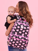 Hello Kitty × JuJuBe Cherry Blossoms Zealous Backpack Diaper Bag, Black and Pink Image 2