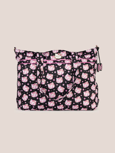 Hello Kitty × JuJuBe Cherry Blossoms Super Be Large Diaper Bag Duffel, Black and Pink Image 1