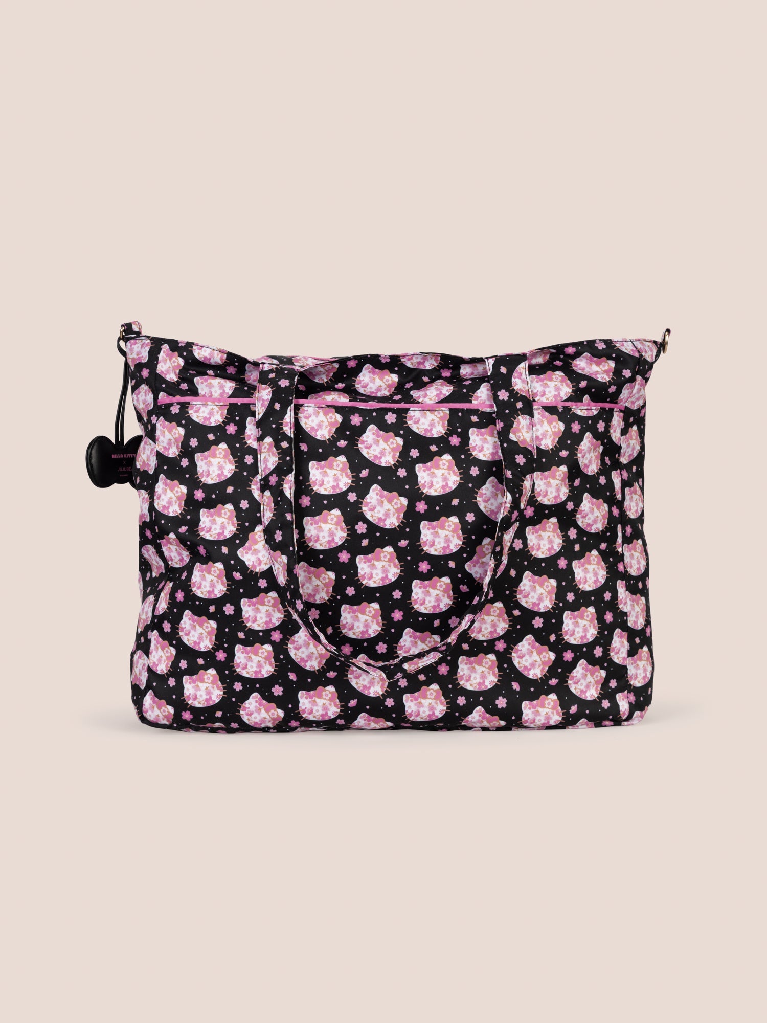 Hello Kitty × JuJuBe Cherry Blossoms Super Be Large Diaper Bag Duffel, Black and Pink Image 4