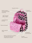 Hello Kitty × JuJuBe Cherry Blossoms Zealous Backpack Diaper Bag, Black and Pink Image 9