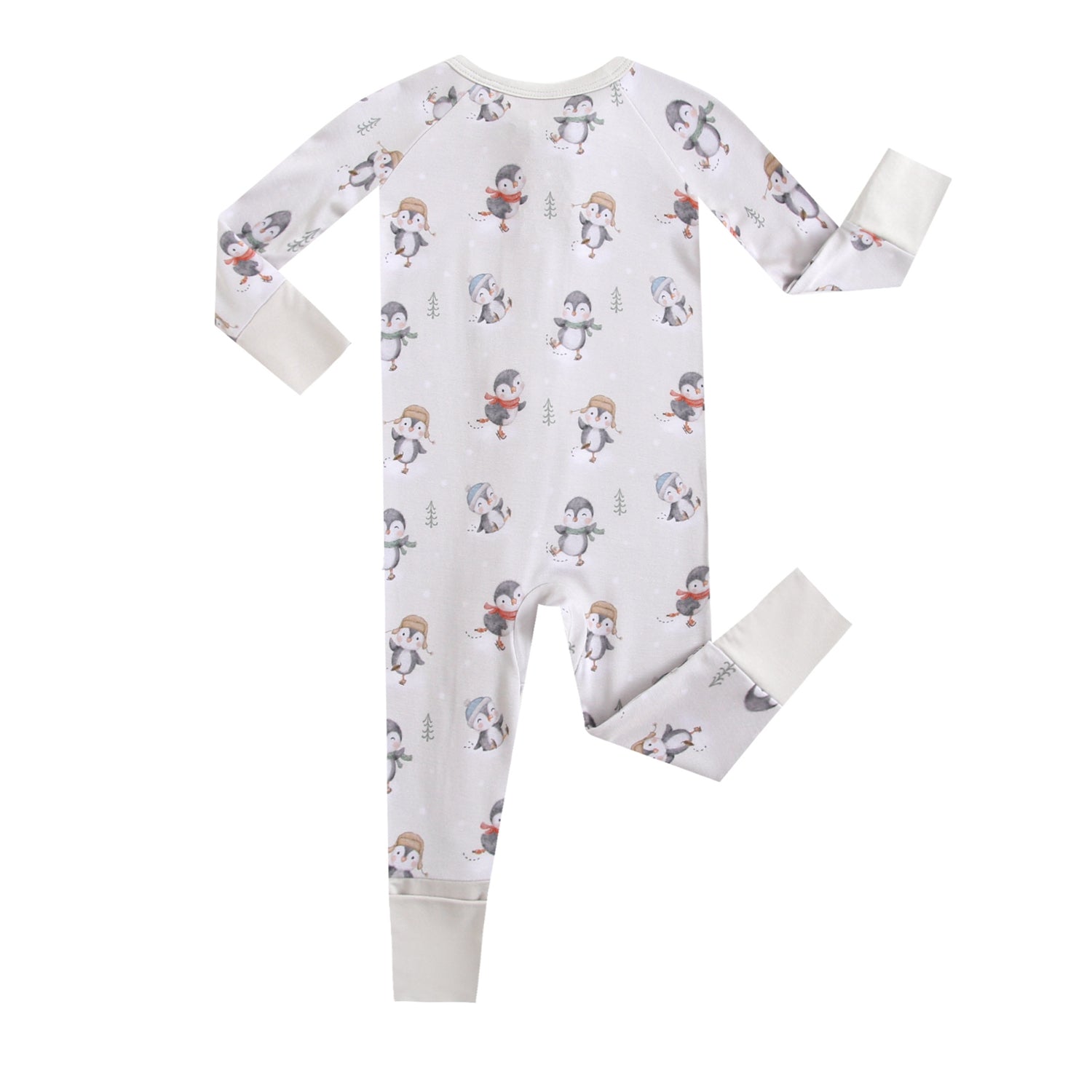 Penguins On Ice Zippered Baby Romper