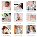 Aden + Anais 3Pk Elephant Circus Washcloth Set, featuring versatile baby essentials: swaddle, burp cloth, nursing cover, and more.