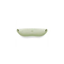 Light sage silicone baby bib with a roll-up design, featuring a closed top for easy storage.