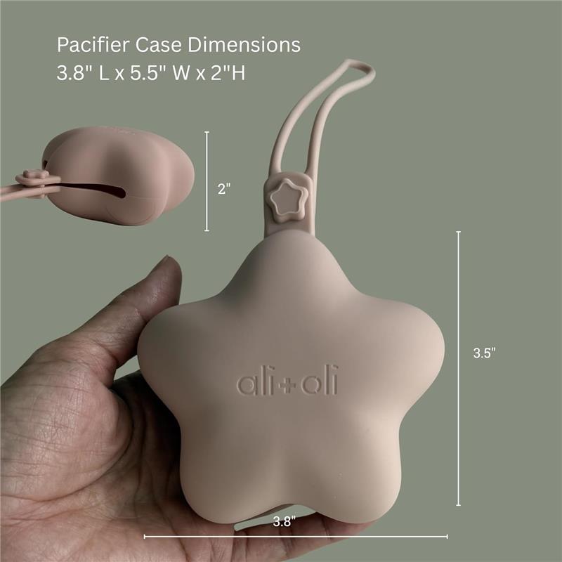 Ali + Oli - Silicone Pacifier Case Star 2Pk, Blush Sand Image 9