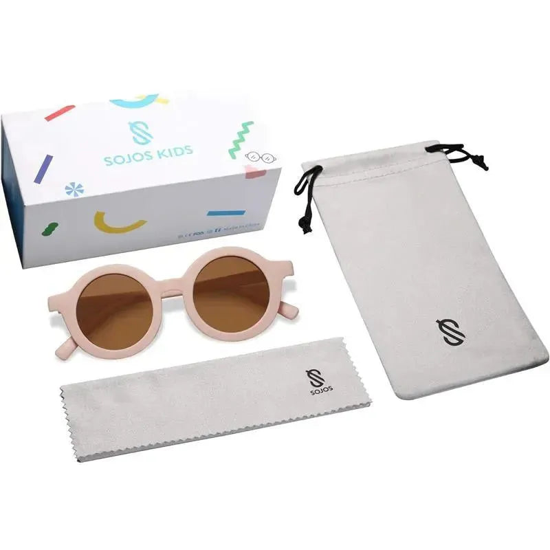 Ali+Oli - SOJOS Cute Round Polarized Sunglasses, UV400 Protection, Pink Cream Image 3