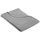 100% natural cotton thermal waffle swaddle blanket in grey, folded neatly with a textured finish.