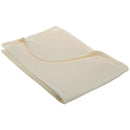 Organic cotton 30 x 40 thermal waffle swaddle blanket in a soft natural color, folded neatly for storage or display.