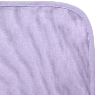 Lavender 100% cotton thermal blanket by American Baby Company, featuring a textured pattern and rounded edges.