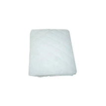 Waterproof fitted quilted mattress pad cover in white, designed to protect baby mattresses from spills and stains.