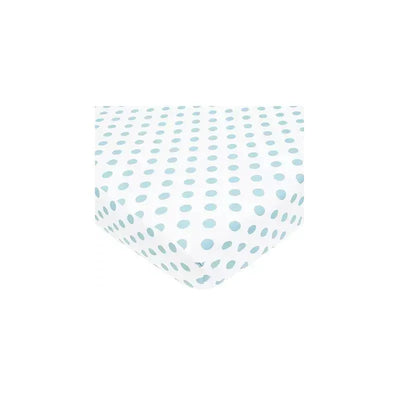 American Baby Cotton Percale Fitted Crib Sheet, Blue Dots Image 1
