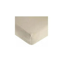 Heavenly Soft Chenille fitted crib sheet in ecru, highlighting its smooth texture and fitted corners for mini cribs.