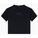 Short-sleeve navy t-shirt for boys featuring the Armani EA logo in a subtle design on the front.